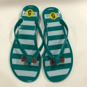 Coach jelly beach flip flops sandals green 5 B